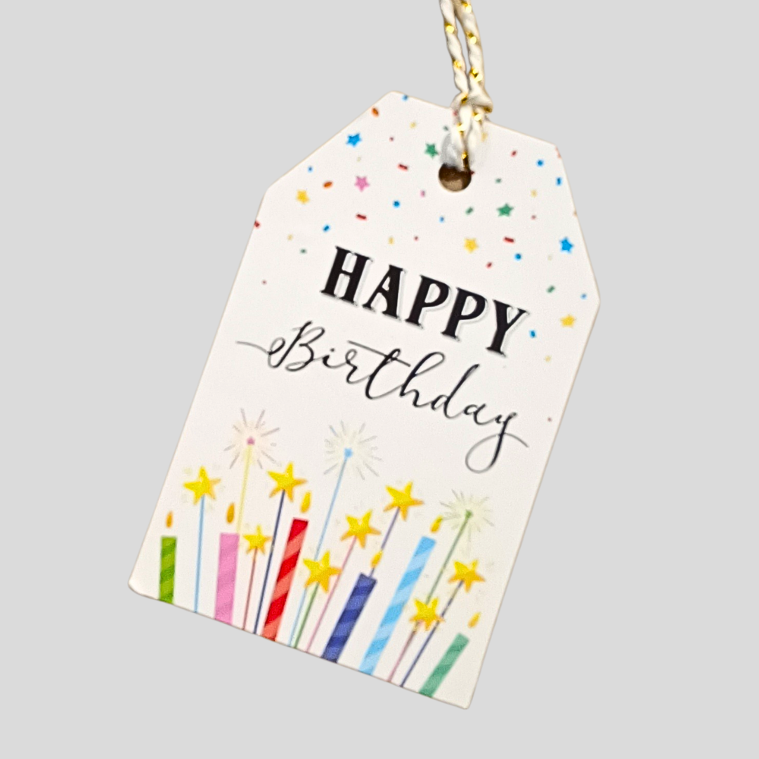 Happy Birthday Candle Swing Tag - - TORA Gardens