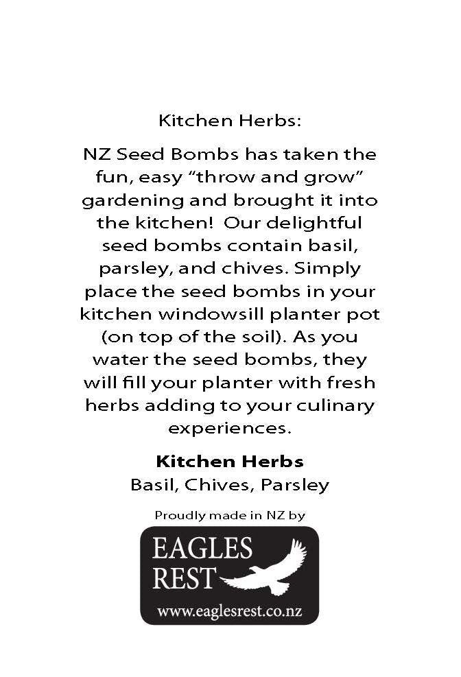 NZ Seed Bomb - Kitchen Herbs - - TORA Gardens