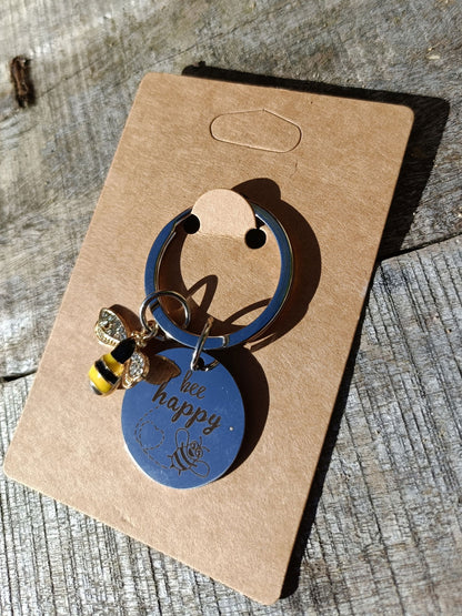 Bee Happy Keyring -  - TORA Gardens 