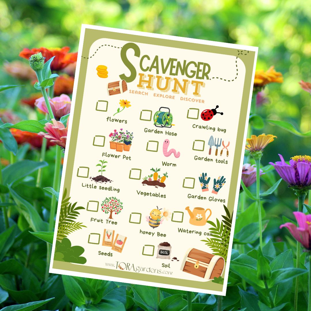FREE Kids Garden Scavenger Hunt - eDownload -  - TORA Gardens 