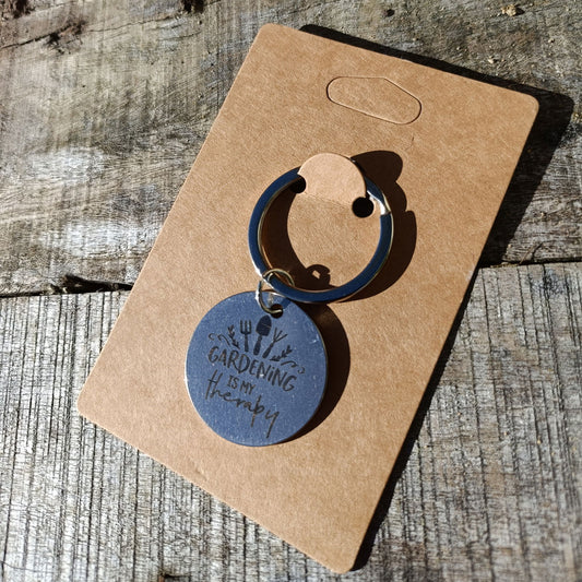 Gardening is my Therapy Keyring -  - TORA Gardens 