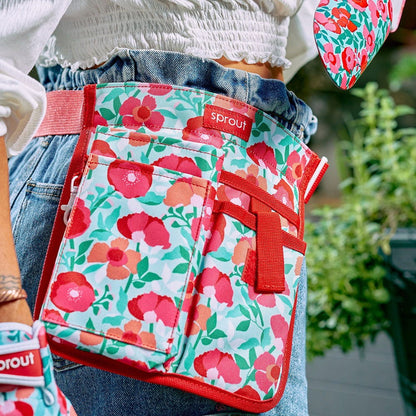 Half Waist Garden Tool Belt - Sherbet Poppies -  - TORA Gardens 