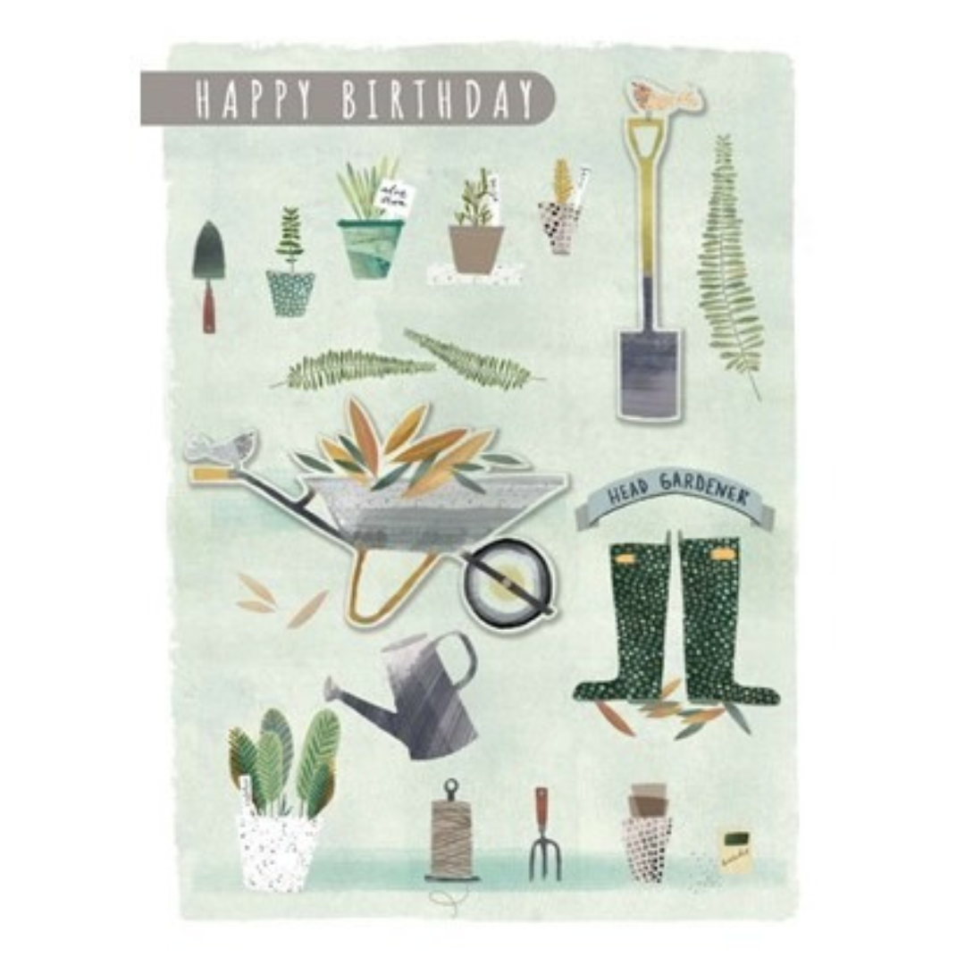 Herb Gardener Birthday Card 3D -  - TORA Gardens 