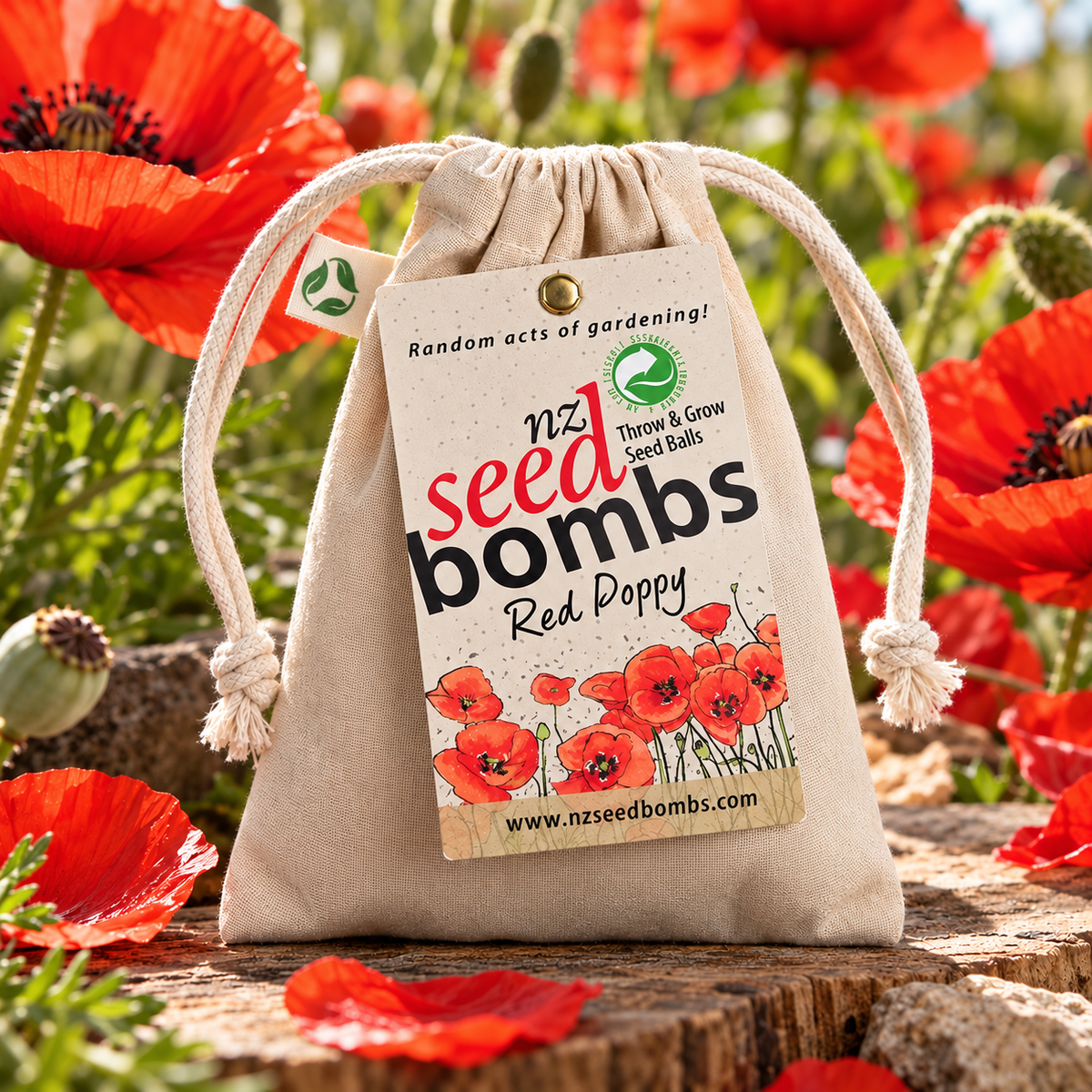 NZ Seed Bomb - Red Poppy - TORA Gardens 