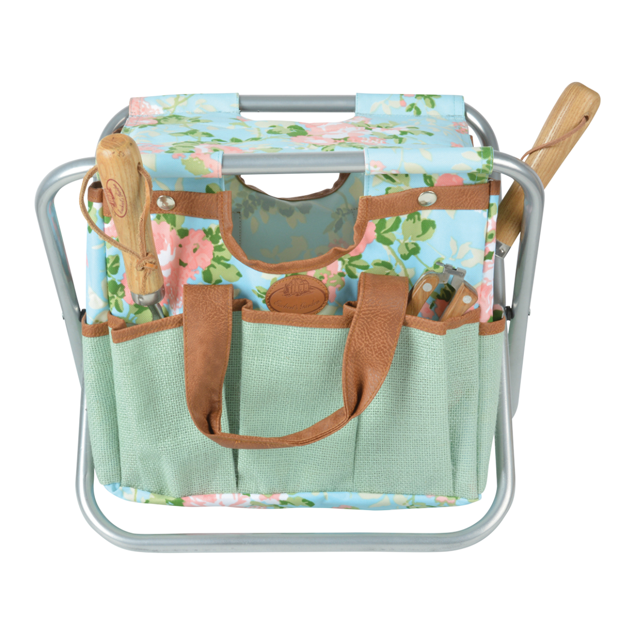 Rose Print Garden Tool Stool -  - TORA Gardens 