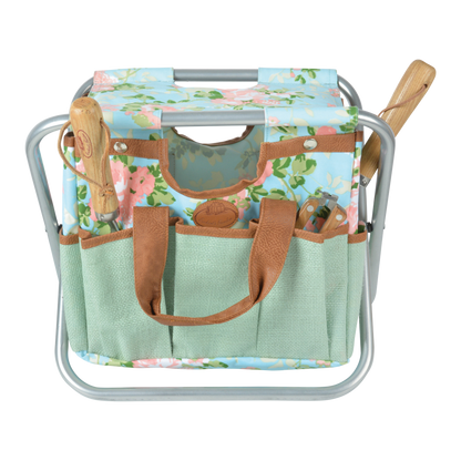 Rose Print Garden Tool Stool -  - TORA Gardens 