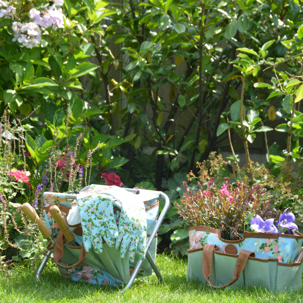 Rose Print Garden Tool Stool -  - TORA Gardens 