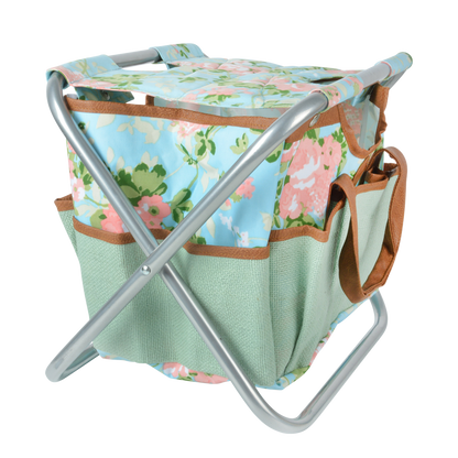 Rose Print Garden Tool Stool -  - TORA Gardens 