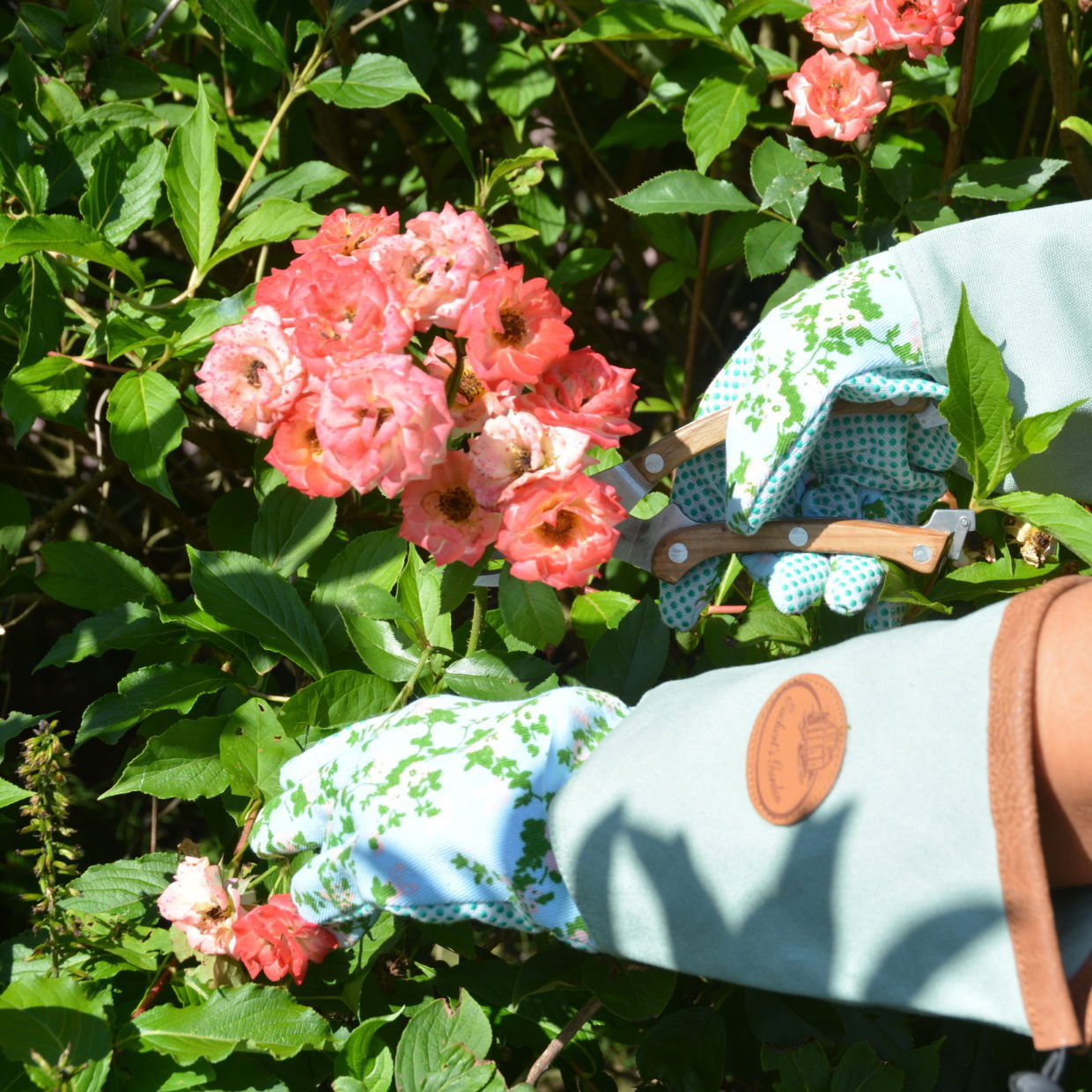 Rose Print Long Garden Gloves -  - TORA Gardens 