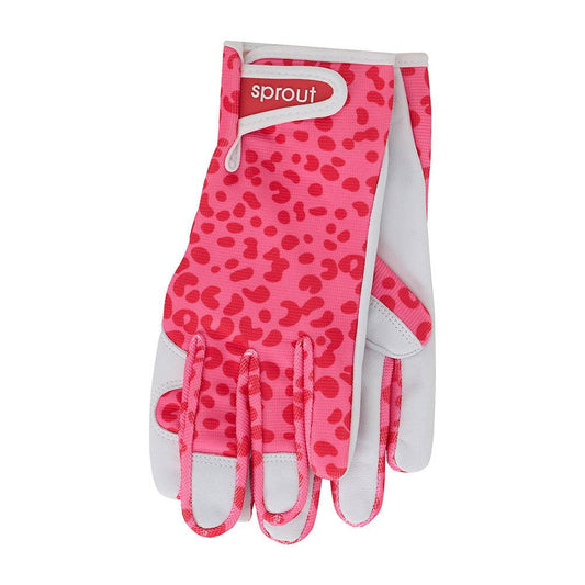 SPROUT Goat Skin Gloves - Cheetah Spot Pink - TORA Gardens 