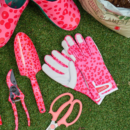 SPROUT Goat Skin Gloves - Cheetah Spot Pink - TORA Gardens 