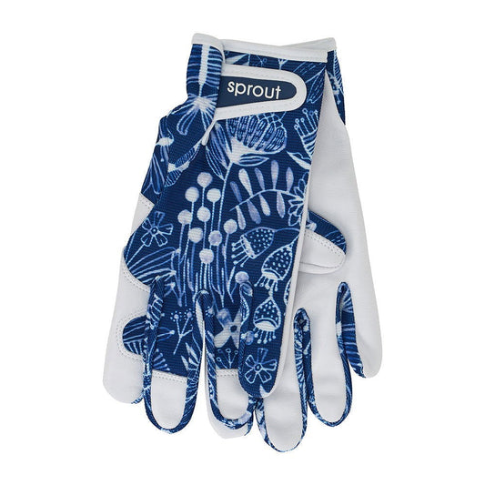SPROUT Goat Skin Gloves - Navy Natives - TORA Gardens 