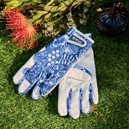 SPROUT Goat Skin Gloves - Navy Natives - TORA Gardens 