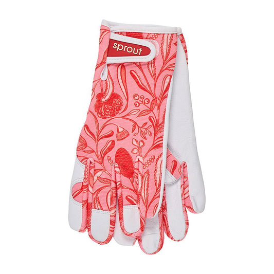 SPROUT Goat Skin Gloves - Trailing Natives Red - TORA Gardens 