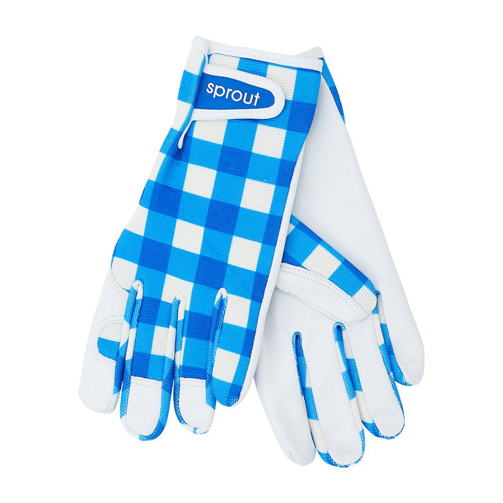 SPROUT Goat Skin Gloves Cobalt Check -  - TORA Gardens 