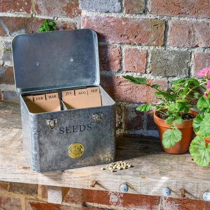 Seed Packet Storage Tin - Galvanised -  - TORA Gardens 